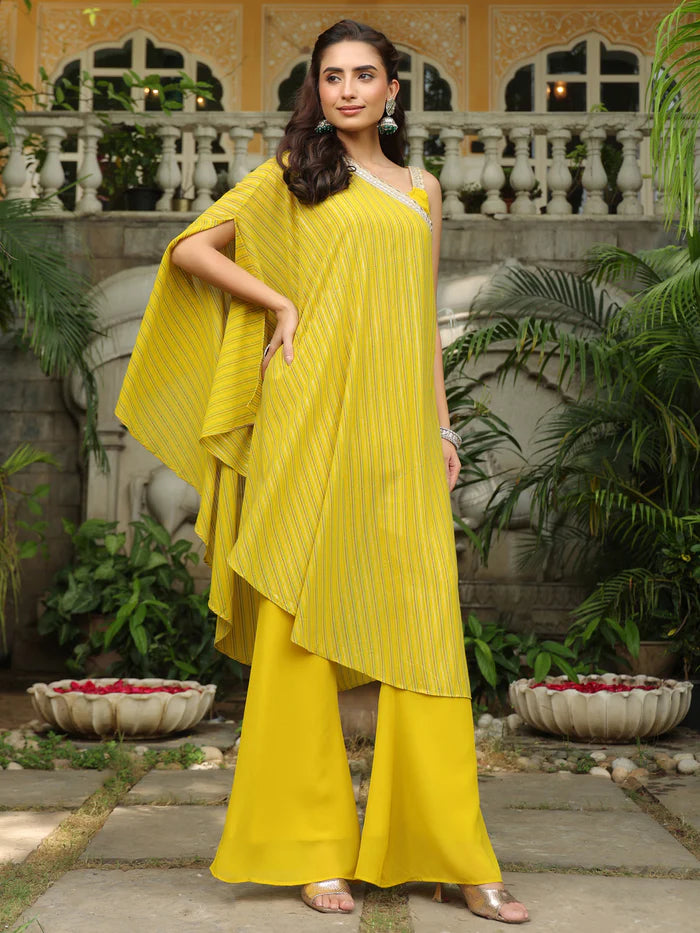 Yellow Cape Ethnic Set