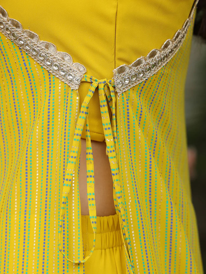 Yellow Cape Ethnic Set
