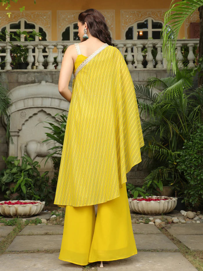 Yellow Cape Ethnic Set