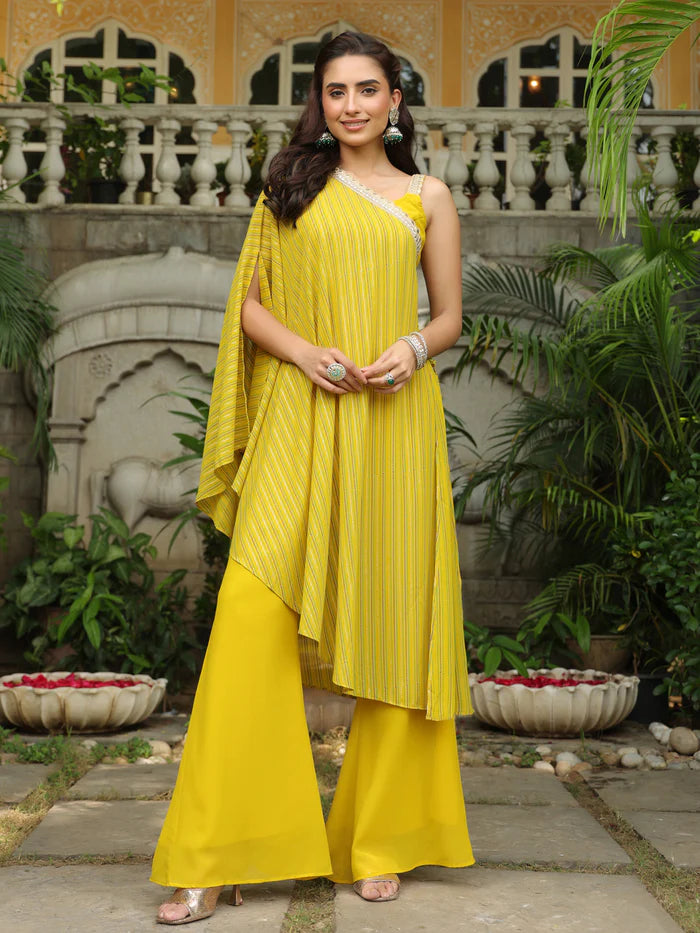 Yellow Cape Ethnic Set