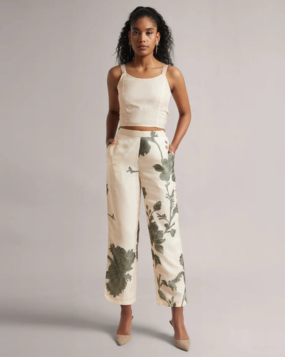 Cream Floral Print Co-ord Set