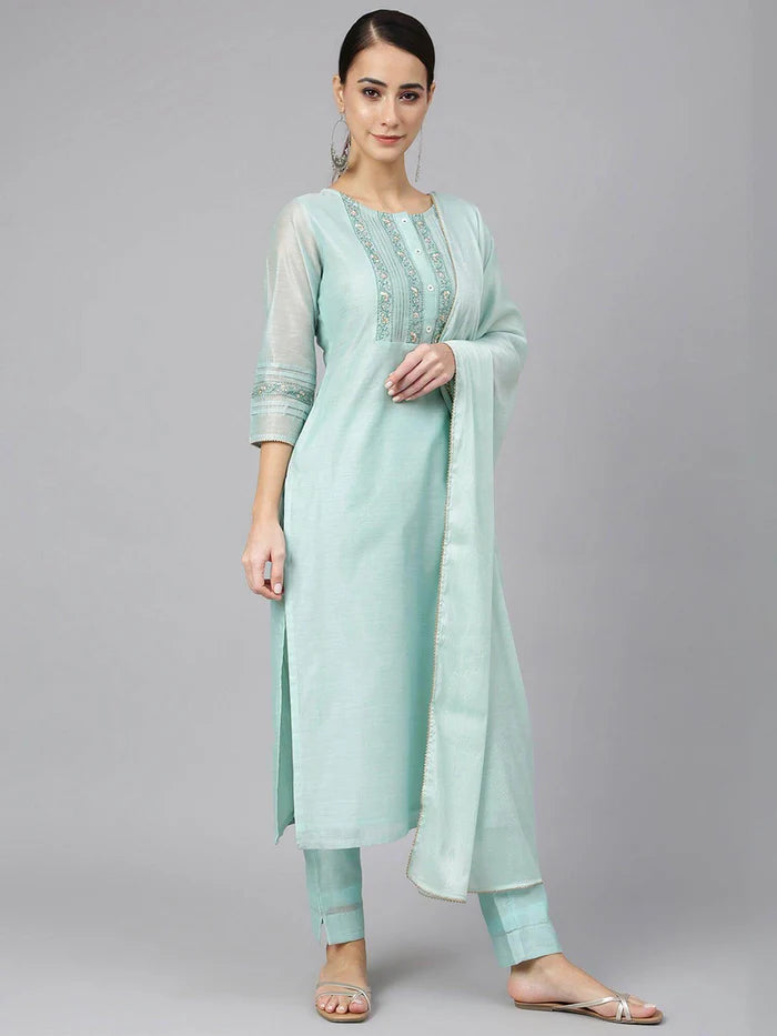 Elegant Aqua Kurta Set