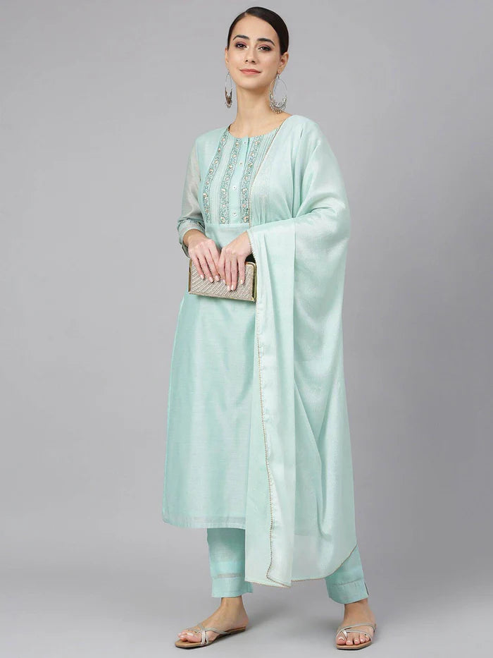 Elegant Aqua Kurta Set