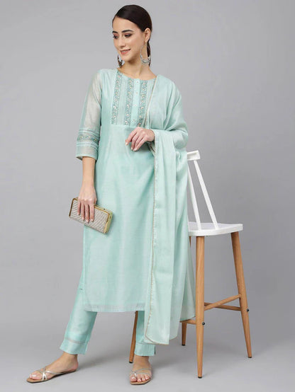 Elegant Aqua Kurta Set