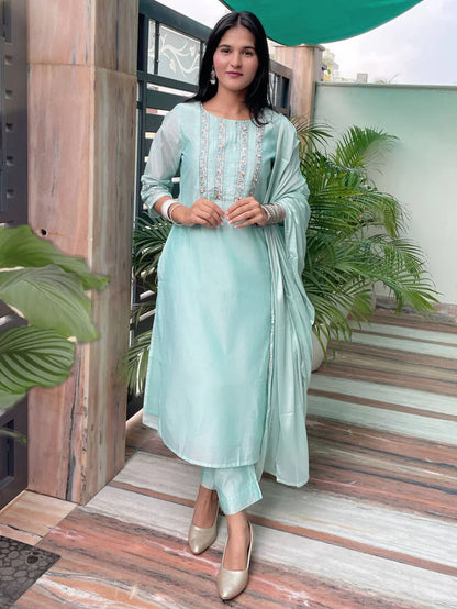 Elegant Aqua Kurta Set