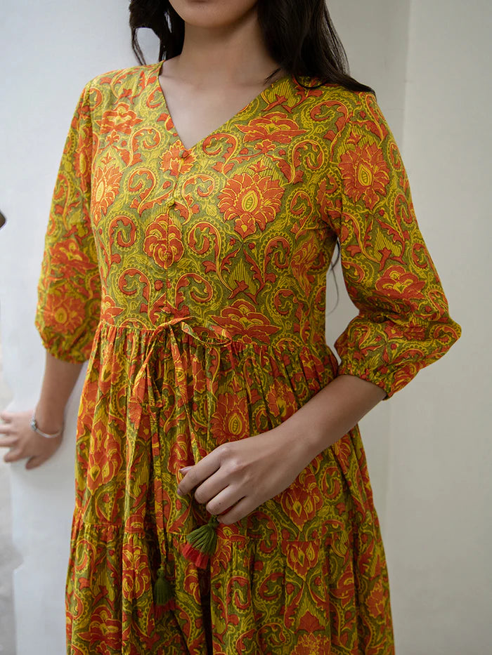 Green Flora Dress