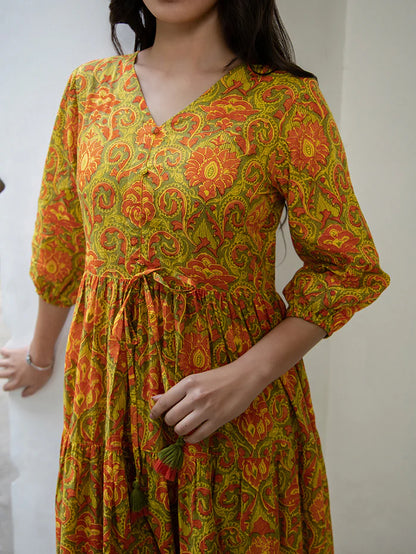 Green Flora Dress