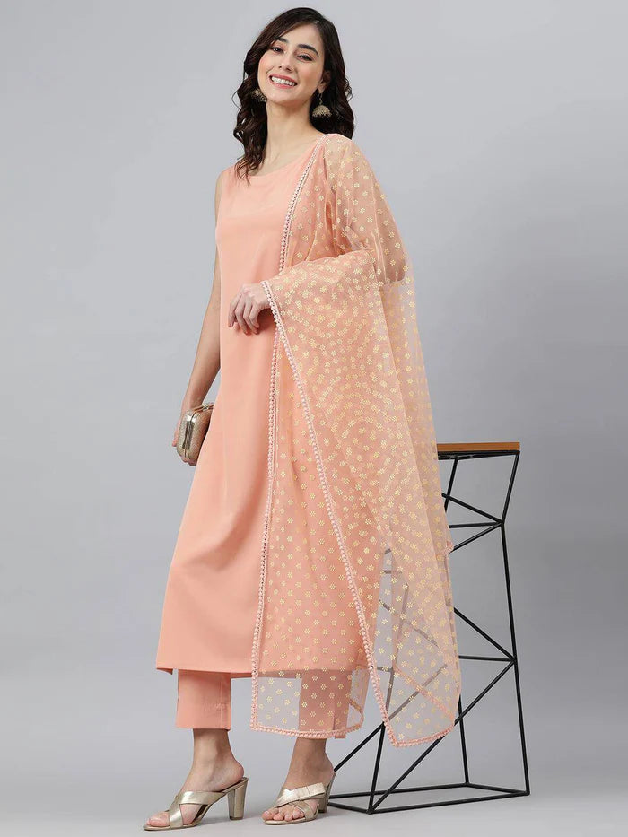 Solid Peach Kurta Set