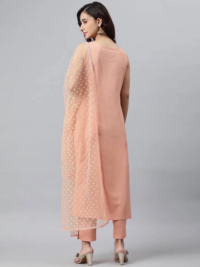 Solid Peach Kurta Set