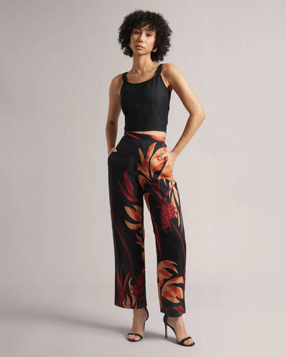 Red Black Floral Print Co-ord Set