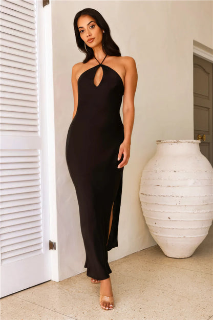 Victoria Halter Neck Maxi Dress